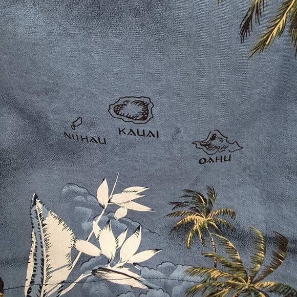 High Surf Hawaiian Shirt Size Medium Coconut Shell Buttons Palm Tree Islands - Picture 9 of 9